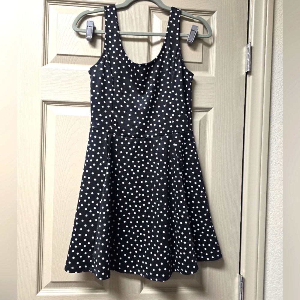 Black and White Polka Dot Skater Dress